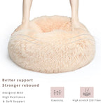 Light Brown Dog Bed Small,Calming Dog Bed for Small Dogs,20 inches Donut Fluffy Pet Beds,Anti Anxiety Round Fits up to 10 lbs Soft Warm Pets Beds for Puppy Dogs Indoor