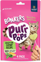 Bonkers Purrpops, Freeze Dried Catnip Flavor Lollipop Cat Treats, Healthy Single Ingredient Treats, Training Treats or Food Topper, for All Breeds and Ages, Value Pack (13 Pack, 52 Pieces)
