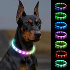 Joytale Light Up Dog Collar, Rainproof and Rechargeable LED, 9 Flashing Modes, Glow for Night Walking, Cuttable Soft Silicone Collar for Large Medium Small Dogs, 27.5 Inch