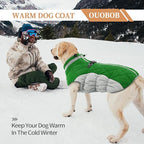 Dog Jackets for Medium Dogs,Medium Dog Coat,Warm Pet Winter Coat Zip Up Back,Waterproof Dogs Jacket with D-Ring,Pet Cold Weather Coats with Fleece Lined, Snowsuit Pug Boston Terrier,Green,M