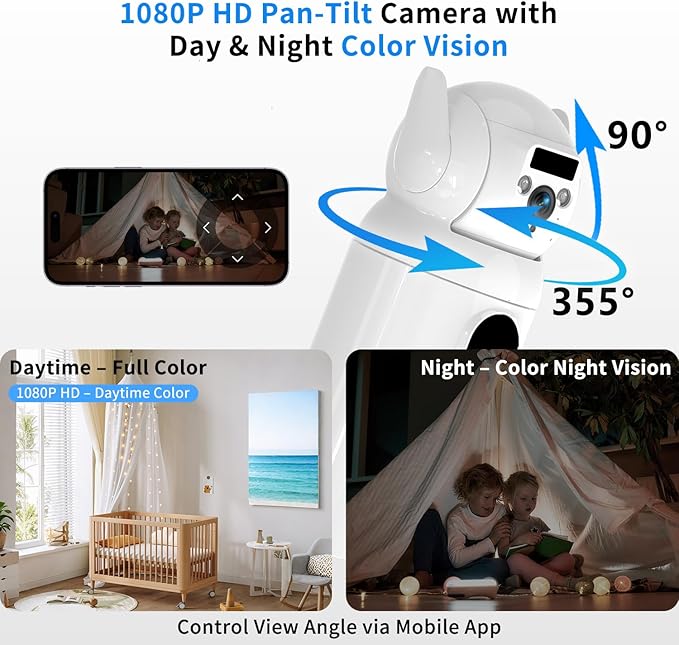 4G LTE Cellular Security Indoor Camer Wireless, Monthly Fee, Pet Camera with Speaker for Dog/Cat, Baby Monitor, Power Battery,HD 360°Full View Two-Way Talk,Indoor No WiFi Camera Home Security