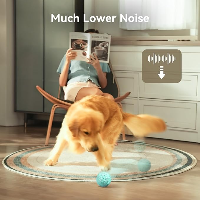 Smart Interactive Dog Toys, Wicked Ball AIR, 3 Interactive Modes, Automatic Moving, Bouncing, and Rotating, E-TPU Material, IPX7 Waterproof for Medium and Large Dogs