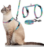 PAWCHIE Cat Harness and Leash Set, Cats Escape Proof-Adjustable Kitten Harness Lightweight Soft Outdoor Walking Travel Pet Safe Harness, Puppy Harness for Girl Cats Bunny Rabbit Small Dog, Green S