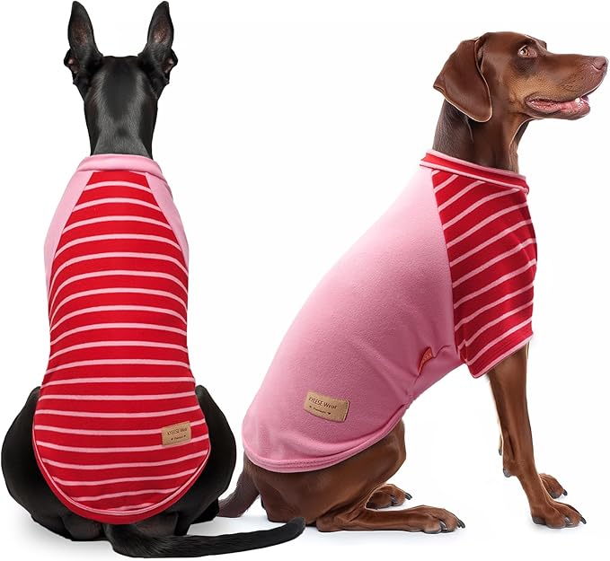 KYEESE 2Pack Dog Sweater Pets Clothes with Sleeves Stretchy Pet Coat Comfy Pets Sweaters Pullover Dogs Sweatshirt Soft Dog Sweaters for Medium Dogs Girl Lightweight Pet Fleece Sweater for Cold Weather