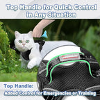 Cat Harness and Leash Set Escape Proof for Kitten Walking, Soft Adjustable Top Handle Vest Harnesses for Cats, Easy Control Breathable Reflective Small Medium Large, Black, M