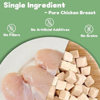 Freeze Dried Chicken Cat and Dog Treats 21.3 OZ – Single Ingredient Chicken Meat High Protein, Bite-Sized Pet Training Snacks or Food Topper for Small Dogs Cats