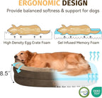 Orthopedic Washable Large Dog Bed: Cooling Dog Bed with Bolsters - Jumbo Bed Waterproof Removable Cover Non-Slip Pet Bed for Extra Large Sized - Coffee