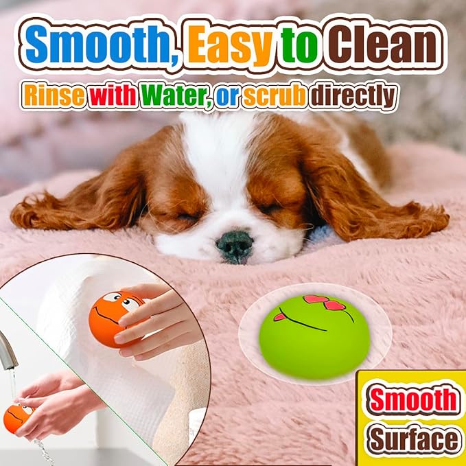 Squeaky Dog Toy for Small Dogs Latex Soft Puppy Toys Small Dog Toys Balls, Smile Face Flat Squeaky Dog Balls for Mini, Small Breeds