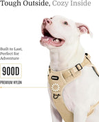 2025 New Edition, Fei & Eve MagEase Dog Harness - 3-Second Magnetic Buckles | 3-Point No-Pull Control | Heavy-Duty 900D Nylon | Dual Safety Handles | Breathable Mesh | Adjustable Fit, Large, Champagne