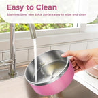 LIHONG Stainless Steel Dog Bowls for Small Medium Sized Dogs Non Slip,Insulated Dog Bowl,Pet Bowl for Food and Water,Rustproof(40oz,Pink)