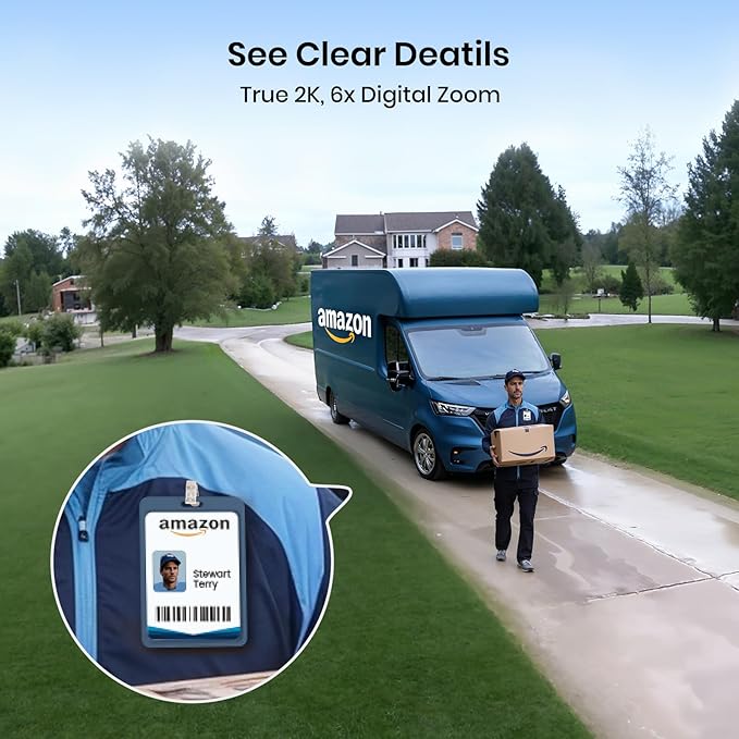 aosu Security Cameras Outdoor Wireless, 2 Cam-Kit, No Subscription, Solar-Powered, Home Security Cameras System with 360° Pan & Tilt, Auto Tracking, 2K Color Night Vision, Easy Setup, 2.4 & 5GHz WiFi