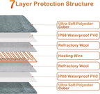 GASUR Heated Dog Bed, Waterproof Electric Dog Cat Heating Pad with Timer, Temperature Adjustable Heatded cat Bed for Winter,Auto Power-Off,Anti-bite Heating Pad for Dogs Cats-47''x28'', XLarge