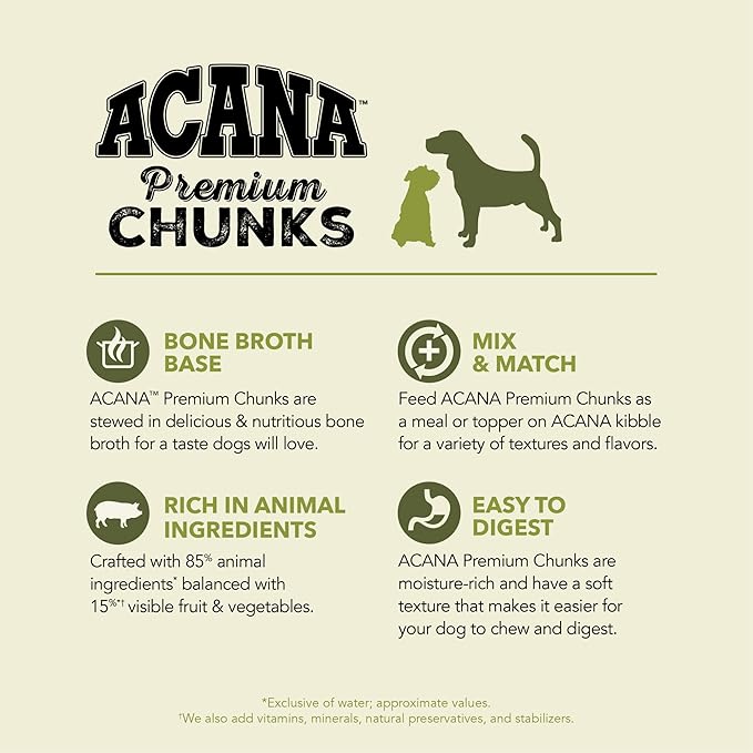 ACANA Premium Chunks Pork Recipe in Bone Broth Wet Dog Food