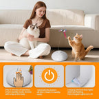 Cat Toy 3in1 Automatic Interactive Wand Toy for Indoor Cats,Moving Butterfly&Glowing Feathers Speedy Tail,Rechargeable Cat Enrichment Toys for Kittens