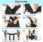 Pawaboo Pet Dog Front Carrier Backpacks, Legs Out Pet Carrier Backpack for Dogs, Adjustable Easy-fit Dog Chest Carriers for Small Medium Dogs Hands Free for Travel Hiking Cycling Camping, S, Black