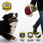 Bite Force -Durable & Strong Dog Toy Beak with Squeaker, Kevlar-Reinforced for Aggressive Chewers for Small Medium Large Dogs - Dark Red.