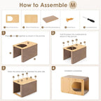 EHEYCIGA Cardboard Cat Scratcher House, 17-Inch Corrugated Cat Scratcher for Indoor Cats, Kitten Scratching Board Pad, Brown