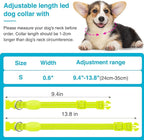 LED Dog Collar - Light Up, Adjustable, Rechargeable, Waterproof, Glow in Dark for Small Pets (S, Green)