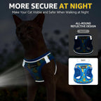 SCENEREAL Cat Harness & Leash Set Escape Proof - Adjustable Air Mesh Vest with Reflective Strips for Kittens, Puppies, Rabbits, Duck S