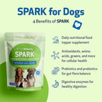 Pet Wellbeing Spark Daily Nutritional Greens Superfood for Dogs & Cats - Probiotics, Prebiotics, Digestive Enzymes, Amino Acids, Antioxidants, Vitamin D, Spirulina - Vet-Formulated 3.53 oz (100 g)