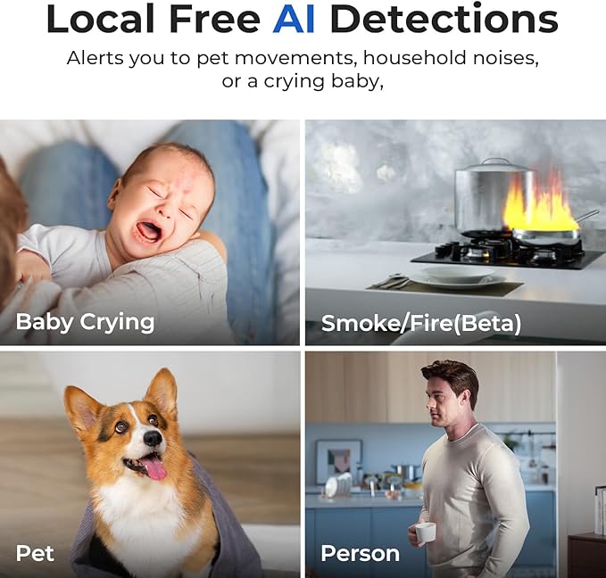 IMILAB C40 4K Indoor Security Camera, Room Camera for Kid/Baby/Pet, 5G WiFi Pan/Tilt Indoor Cam/Person Pet Track, Powerful AI Detection, Color Night Vision, SD/Cloud Storage, Easy Pairing, Plug in.