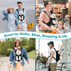 Dog Backpack Carrier, Adjustable Pet Front Carriers, Legs Out Carrying Sling Travel Bag for Small Medium Dogs 7-11 Lbs, Soft Wearable Puppy Chest Carry Backpacks for Walking/Hiking/Camping/Traveling