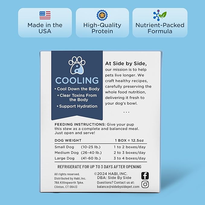 Side by Side Pork & Rabbit Stew, Cooling Dog Food for All Breeds, Made of Whole Foods, Every Ingredient Has a Purpose, No Artificial Additives, Fillers, or Gums, Ready to Serve, 12.5 oz, 6 Pack