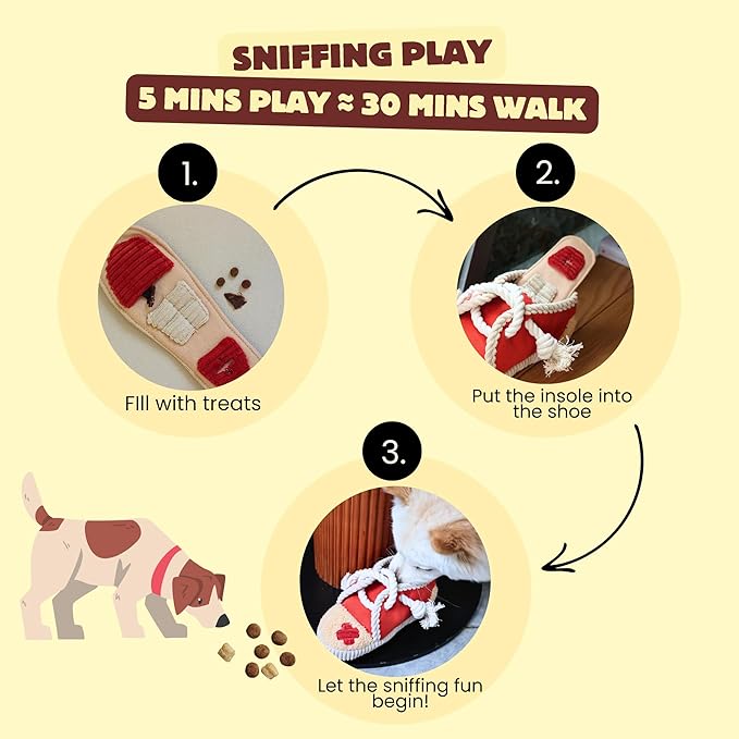 2 Pack No Stuffing Squeaky Dog Toys for Small, Medium and Large Dogs - Interactive Tug of War Puppy Chew Snuffle Toy, Dog Birthday for Dog Presents - Shoe