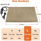 GASUR Heated Dog Bed, Waterproof Electric Dog Cat Heating Pad with Timer, Temperature Adjustable Heated Cat Bed for Winter, Auto Power-Off, Anti-bite Heating Pad for Dogs Cats-35''x24'', Large