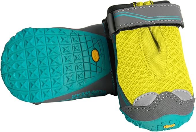 Ruffwear, Grip Trex Dog Shoes, Non-Slip Boots for Hot Pavement & Snow, Weatherproof Paw Protection with Breathable Mesh, Rugged Sole for Hiking, Lichen Green, 3.25"