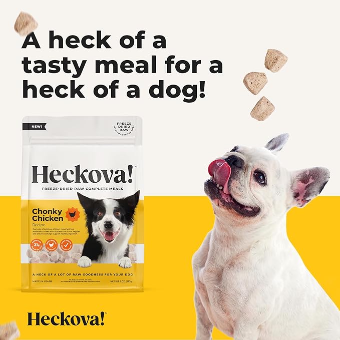 Chonky Chicken - Freeze Dried Raw Dog Food, Complete Meal, Real Cuts of Chicken for Training, Meal Topper, High Protein, 21g Per Cup, Made in The USA, 20oz Bag