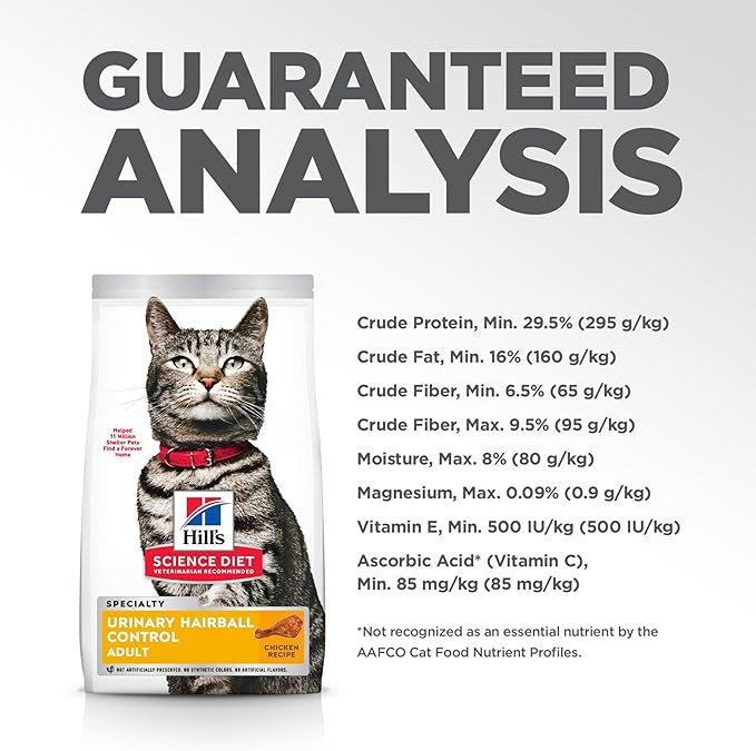 Hill's Science Diet Adult 1-6 Urinary Hairball Control Dry Cat Food, Chicken Recipe, 3.5 lb. Bag