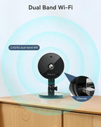 FOSCAM 3K 5MP Security Camera Indoor, 2.4g & 5g WiFi Magnetic Mini Dog/Cat/Pet/Baby Camera, Smart Motion Detection, 20X Zoom, 2-Way Audio, Night Vision, Home Monitor Compatible with Alexa & Google