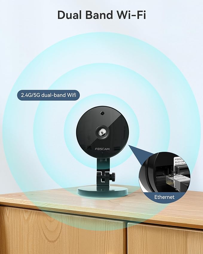 FOSCAM 3K 5MP Security Camera Indoor, 2.4g & 5g WiFi Magnetic Mini Dog/Cat/Pet/Baby Camera, Smart Motion Detection, 20X Zoom, 2-Way Audio, Night Vision, Home Monitor Compatible with Alexa & Google