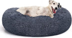 MIXJOY Orthopedic Dog Bed Comfortable Donut Cuddler Round Pet Beds Ultra Soft Washable Dog and Cat Cushion Bed (20''/23''/30'') (30'', Grey-Blue)