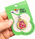 Personalized QR Code Dog Tags - Choose from 25+ Tag Designs - QR Code Links to Your Profile - Unique, Cute, Funny, Sassy Pet ID Tag (Resident Crackhead, Large (1.25 inch))