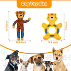 Dog Toys to Keep Them Busy, Plush Tug of War Interactive Rope Dog Toys, Squeaky Chew Toys for Small Medium Large Dogs