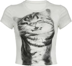 Graphic Tees Y2k Baby Tee Teens 2000s Vintage T Shirts Emo Grunge Printed Summer Crop Tops 2024