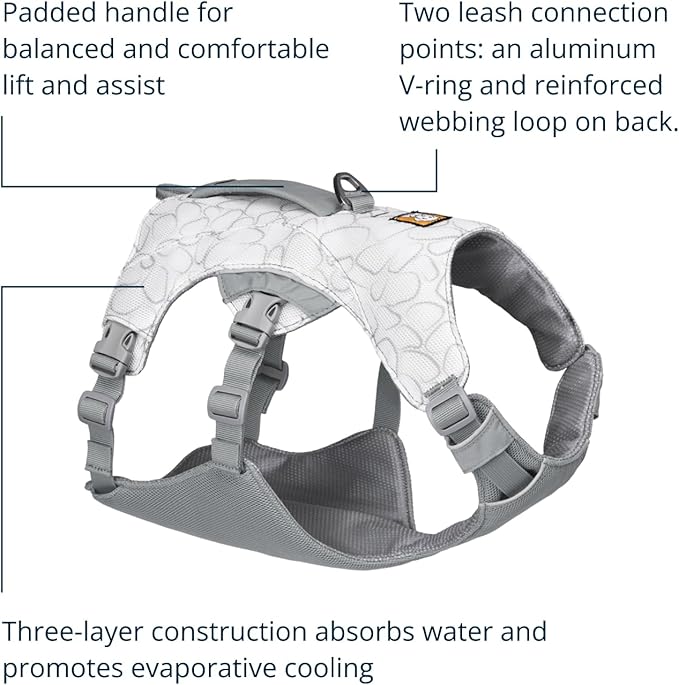 Ruffwear, Swamp Cooler Dog Harness, Lightweight with Evaporative Cooling for Hot Weather, Graphite Gray, Large/X-Large