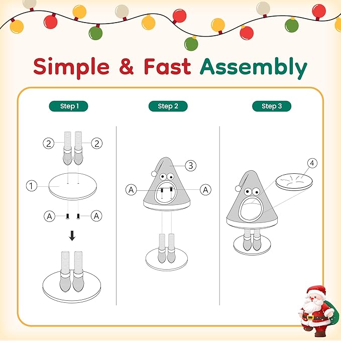 Christmas Cat Tree Tower for Indoor Cats Cute Santa Hat Design with Scratching Posts & Cozy Cat Bed, Small to Large Cat Tower, Red