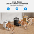 Gardner Pet Automatic Dog Water Dispenser Gravity Waterer with Stainless Steel Bowl Water Dispenser 6.5L Large Capacity Water Feeder for Dogs Cats Pets, BPA-Free Noise-Free (White, 6.5L)