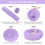 Dog Bed for Small Medium Large Dogs, 20 inch Calming Dogs Bed, Washable-Round Cozy Soft Pet Bed for Puppy and Kitten with Slip-Resistant Bottom