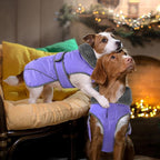 Dogcheer Dog Coat, Christmas Dog Jacket Waterproof Puppy Winter Coat for Cold Weather, Reflective Pet Snow Jacket Warm Turtleneck Fleece Sweater for Small Medium Large Dogs - Taro Purple, 3XL