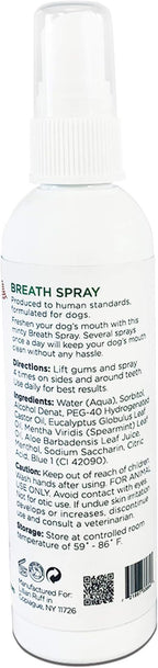 Lillian Ruff Dog Breath Freshener Dental Care Spray - Dog Oral Health Teeth Cleaning Formula Targets Bad Dog Breath, Plaque & Tartar Build-Up, Supports Oral Care, Gum Health & Immune System (4oz)
