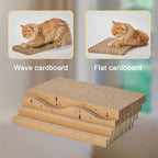 Cat Scratcher Cardboard Pad Scratch Box,4pcs Scratching Board for Indoor Cats,Reversible Durable with Catnip