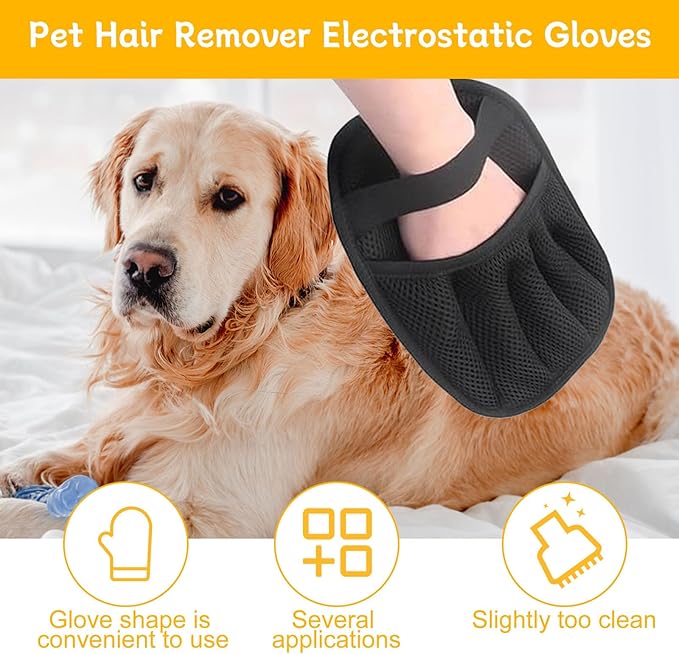 1pcs New Electrostatic Pet Hair Remover Gloves,Electrostatic Pet Hair Remover,Reusable Dogs Cats Gloves for Bed Sheets Couch Clothes Carpet Car Seat