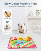 Snuffle Mat for Dogs Cats Rabbits, Pet Treats Feeding Mat, 15.4 x 15.4 inch for Small & Medium, Felt Wool Dog Sniff Mats for Slow Feed, Rabbit Foraging Mats, Relieve Anxiety, with Anti-Slip Bottom