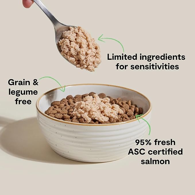 Open Farm, Canned Cat Food Topper, Silky Mousse Made with 95% Responsibly Sourced Icelandic Fish, Grain & Legume Free, Salmon Recipe, 3.17oz Cans (Pack of 17)