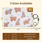Bearhug Large Dog Heating Pad, Pet Heating Pad 35"×24"[Two Replaceable Cover] Adjustable Temperature Heated Cat Bed with Steel-Wrapped Cord, Waterproof and Chew-Resistant for Whelping Box for Dogs
