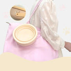 2-in-1 Insulated Dog Bowl with Collapsible Lid & Handle – Stainless Steel, Non-Slip Rubber Base – Portable Pet Water & Food Bowl for Dogs & Cats – 30 OZ + 20 OZ – Indoor & Outdoor (Beige)